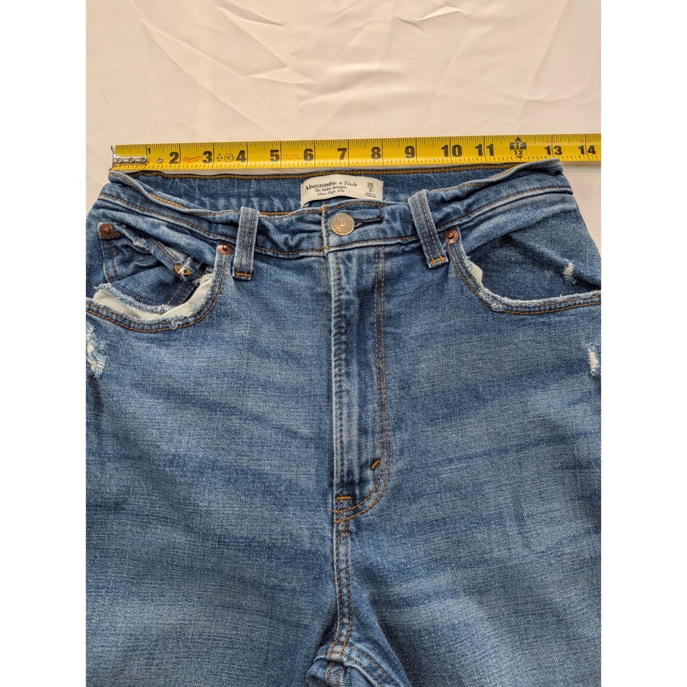 Abercrombie & Fitch Curve Love Ultra High Rise Ankle Straight Jeans 26 - Picture 8 of 11